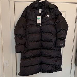 Nike Black Long Puffer Jacket